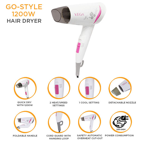 Vega Go-Style 1200 Hair Dryer Vhdh-18-8