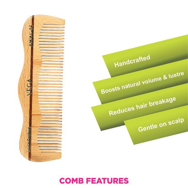 Vega Grooming Wooden Comb (Hmwc-04)-4