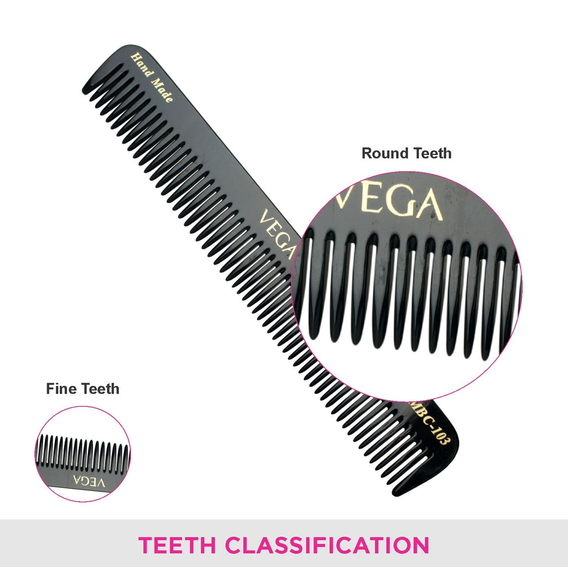 Vega Hmbcs-01 Set Of 9 Professional Combs-3
