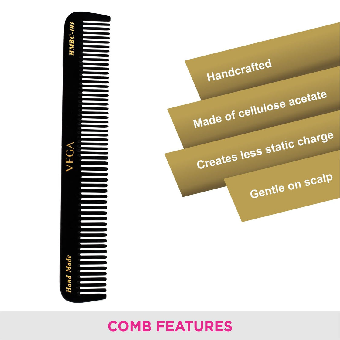 Vega Handcrafted Black Comb (Hmbc-103)-4