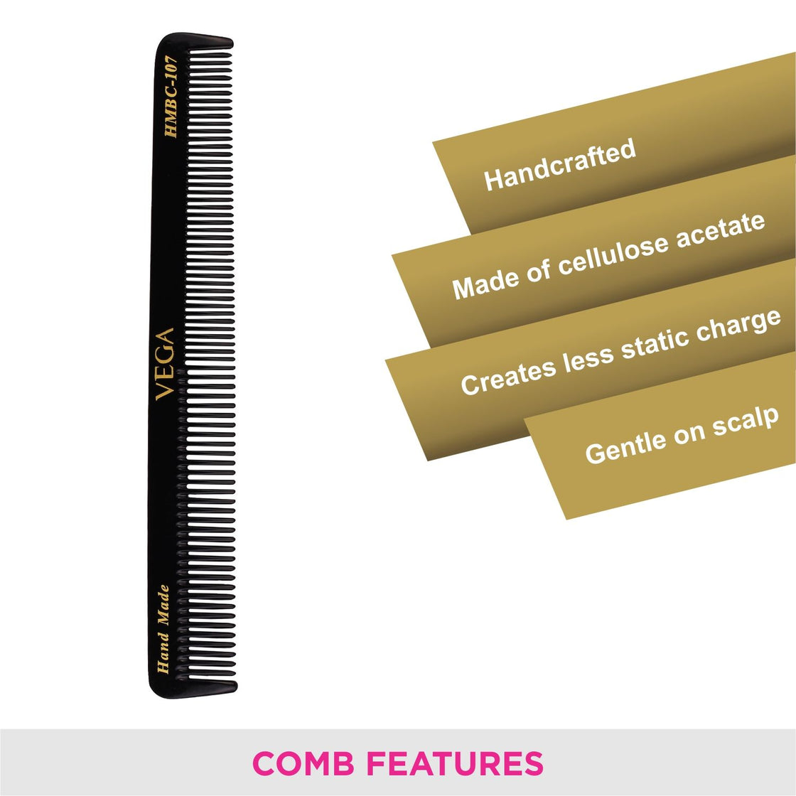 Vega Handcrafted Black Comb (Hmbc-107)-4