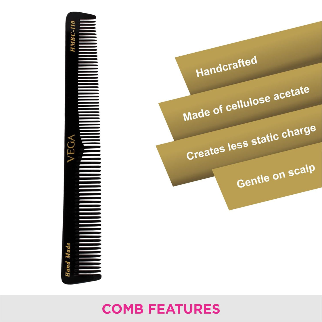 Vega Handcrafted Black Comb (Hmbc-110)-4