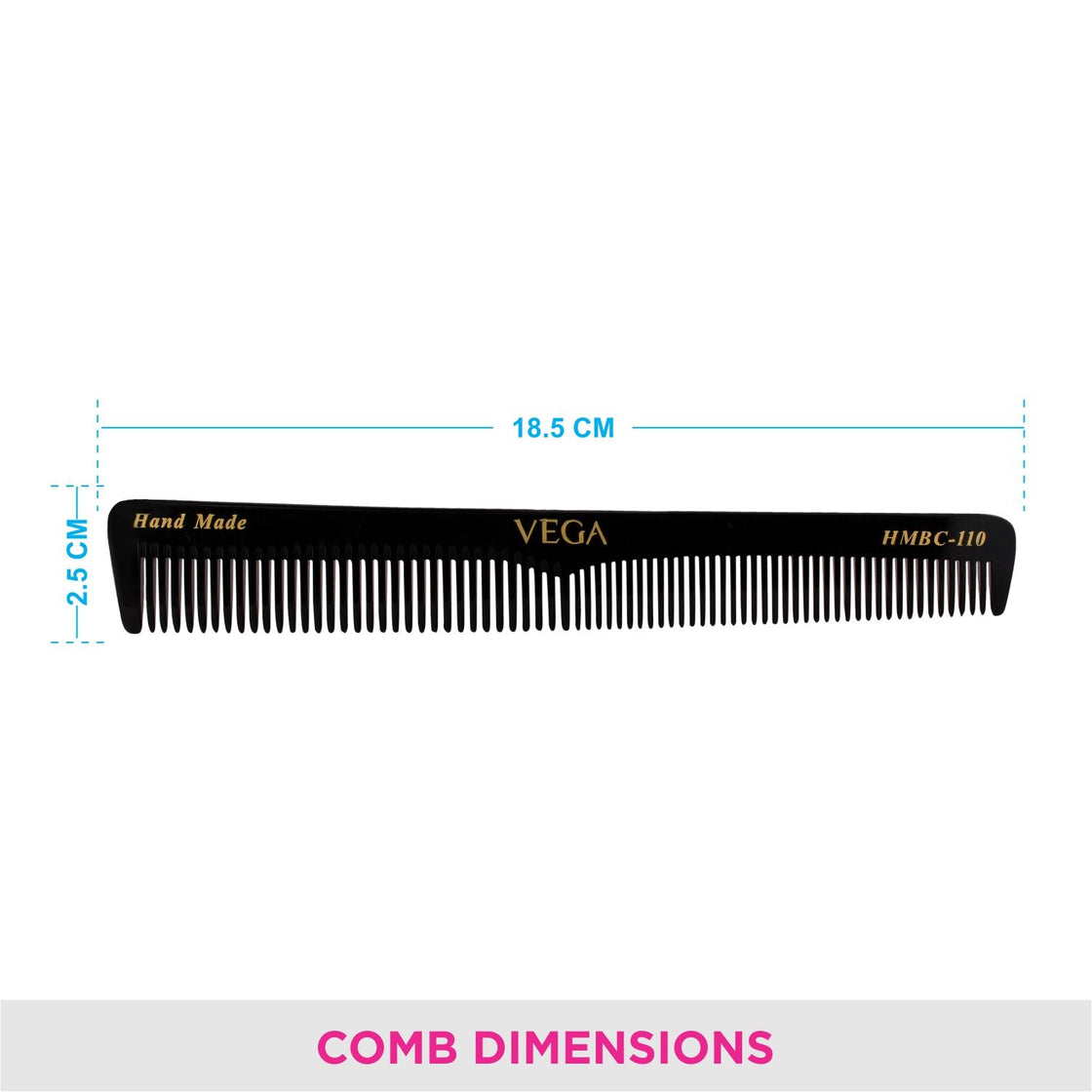 Vega Handcrafted Black Comb (Hmbc-110)-5