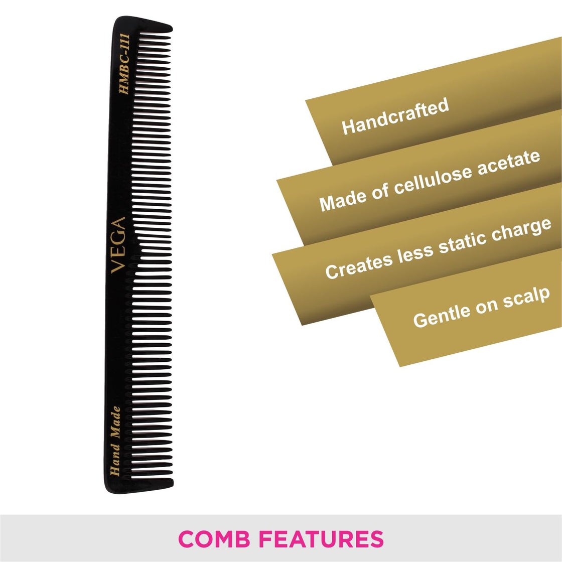 Vega Handcrafted Black Comb (Hmbc-111)-4