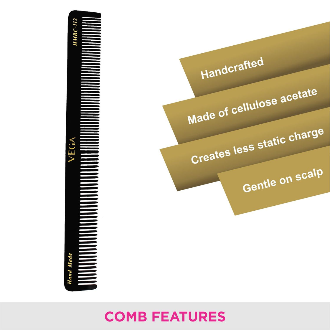 Vega Handcrafted Black Comb (Hmbc-112)-4