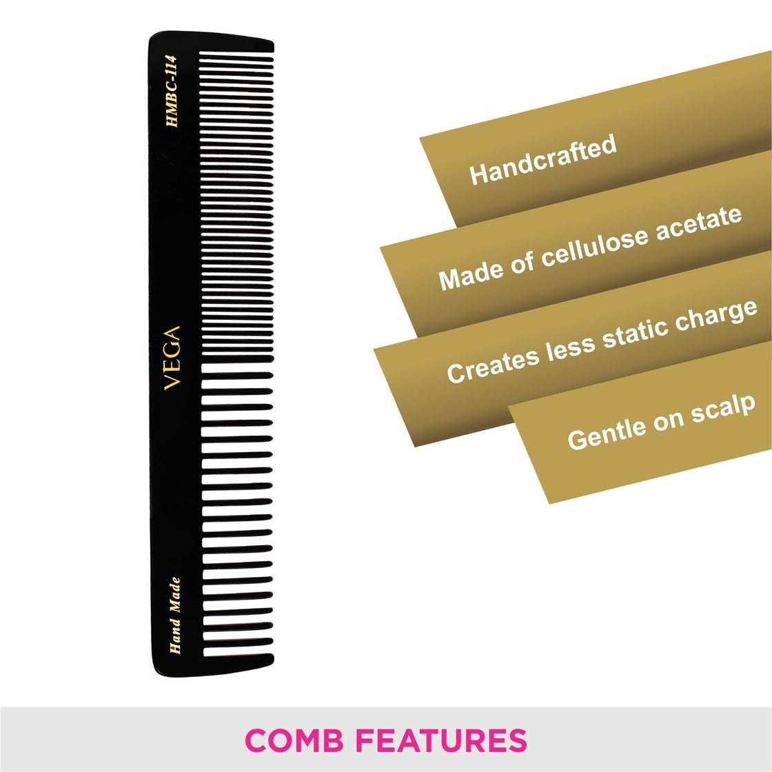 Vega Handcrafted Black Comb (Hmbc-114)-4