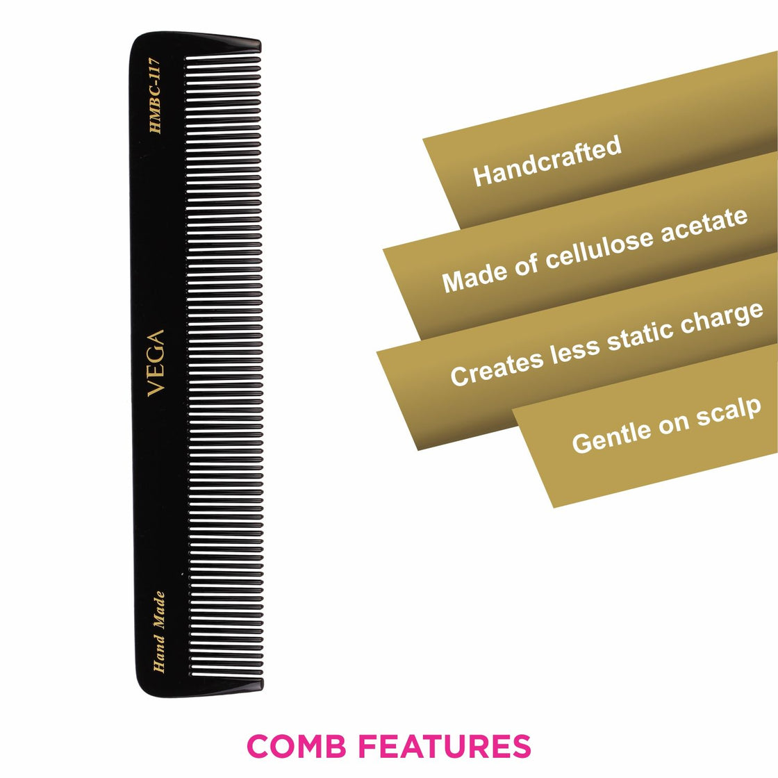 Vega Handcrafted Black Comb (Hmbc-117)-4