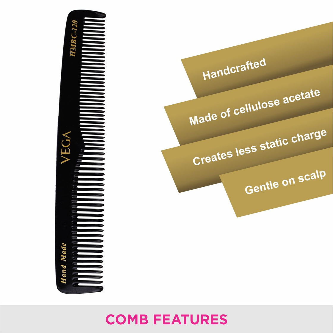 Vega Handcrafted Black Comb (Hmbc-120)-4