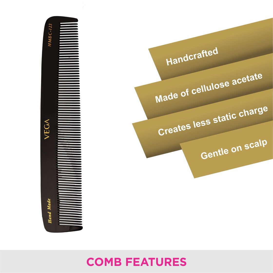 Vega Handcrafted Black Comb (Hmbc-123)-4