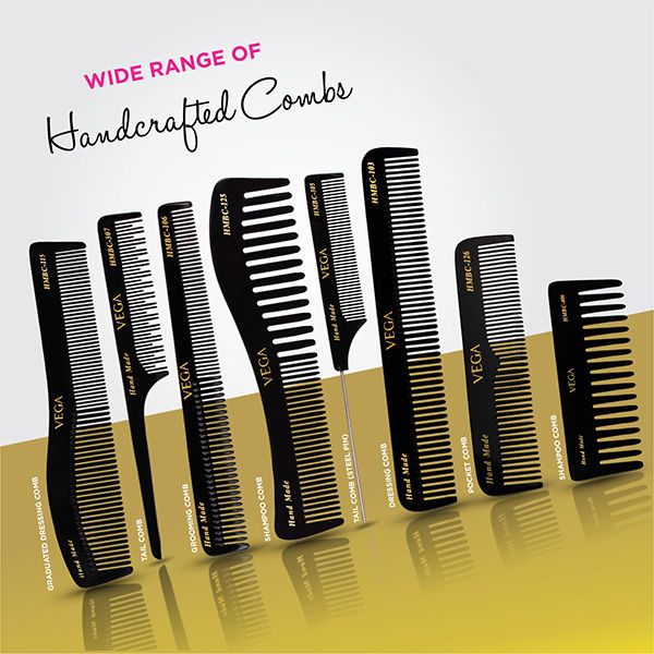 Vega Handcrafted Black Comb (With Steel Pin Hmbc-304)-3