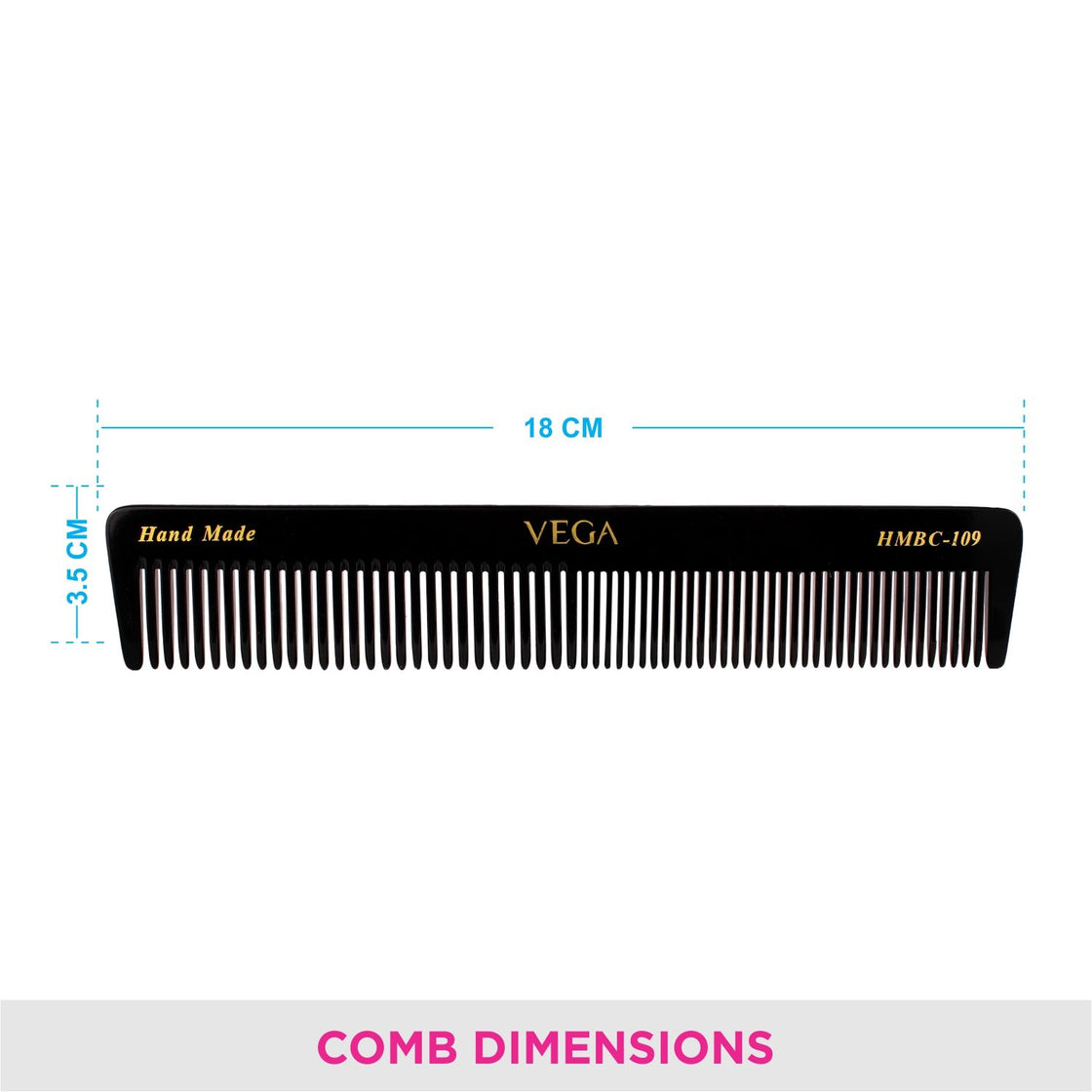 Vega Handcrafted Black Hair Comb (Hmbc-109)-5