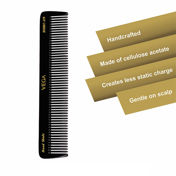 Vega Handcrafted Black Hair Comb (Hmbc-119)-6