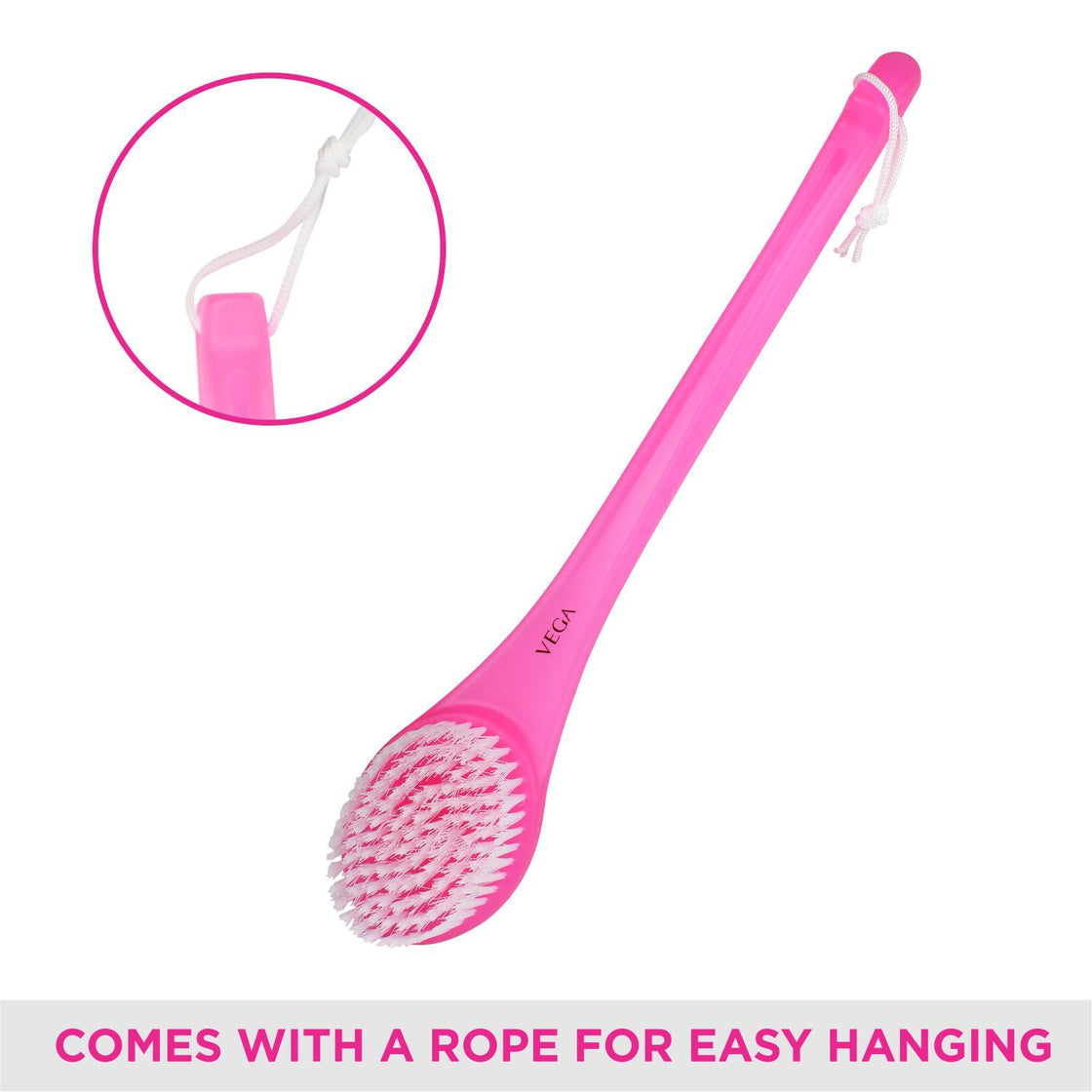 Vega Long Handle Ba-1/7 Bristle Bath Brush (Color May Vary)-2