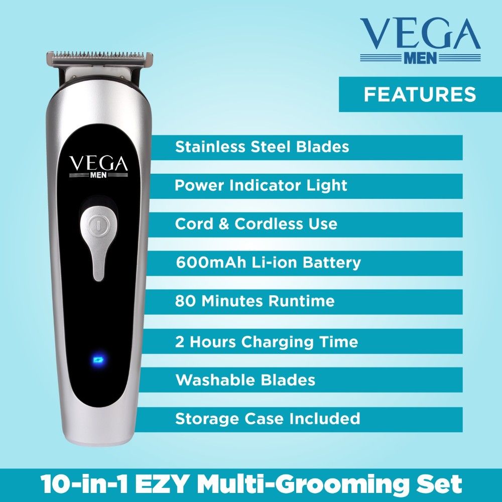 Vega Men 10-In-1 Ezy Multi-Grooming Set (Vhth-22)-4