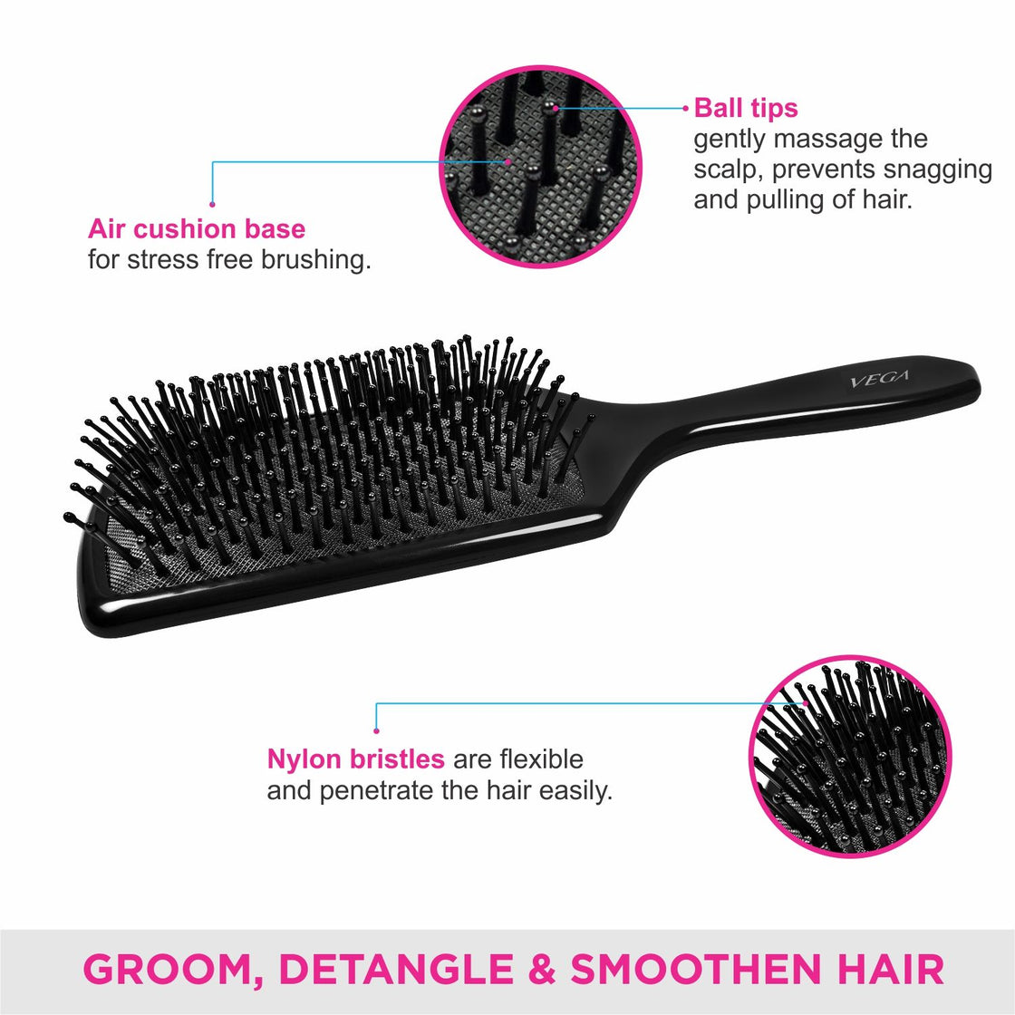 Vega Paddle Hair Brush (8586 M)-4