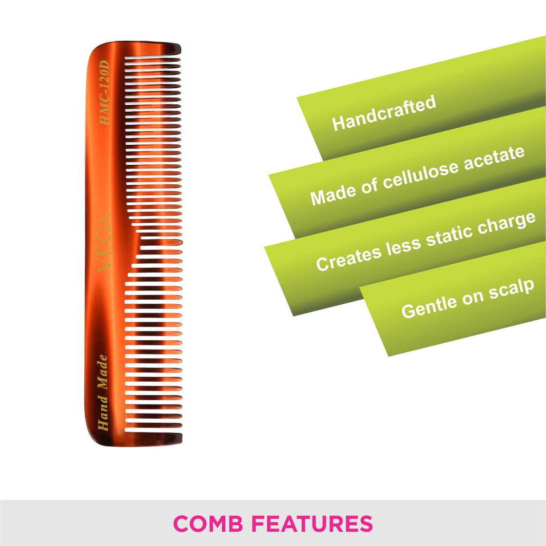 Vega Premium Handcrafted Comb (Hmc-120D)-4