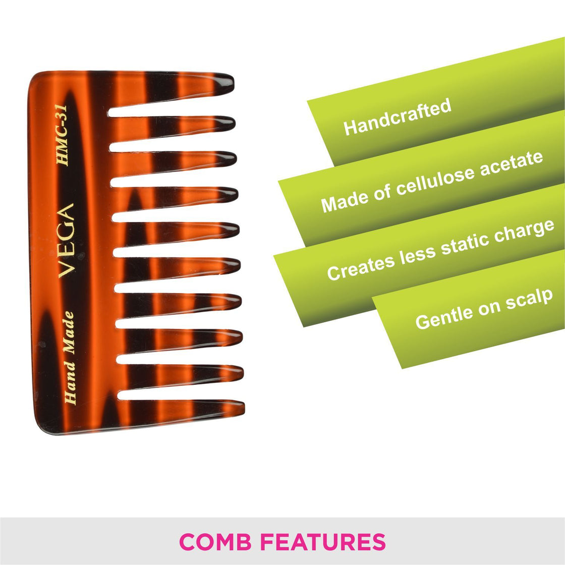 Vega Premium Handcrafted Comb - Small (Hmc-31)-4