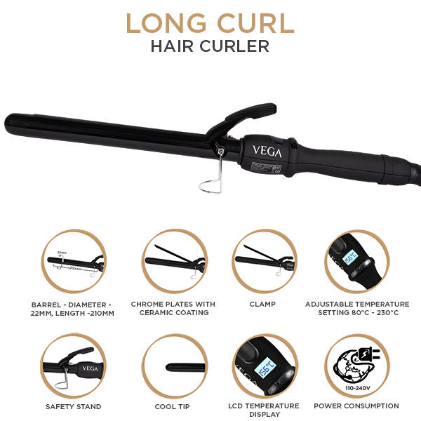 Vega Vhch-04 Long Curl Hair Curling Iron-8