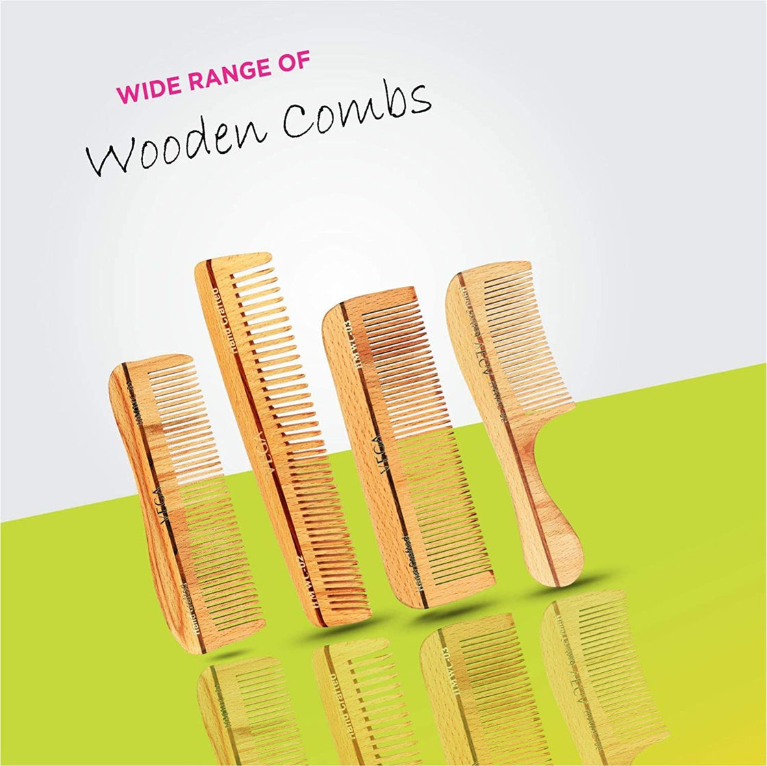 Vega Wide Tooth Wooden Comb (Hmwc-05)-2