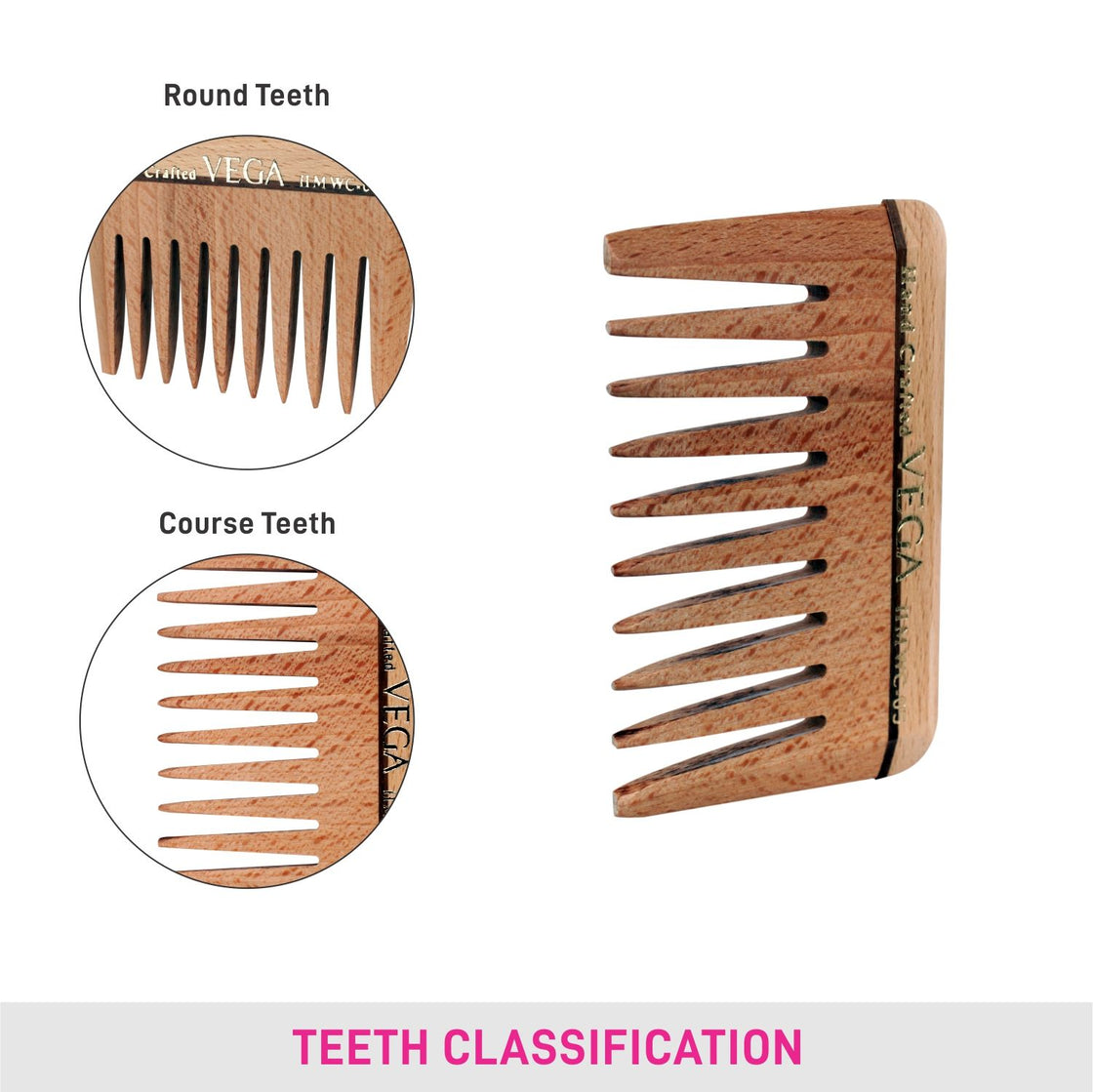 Vega Wide Tooth Wooden Comb (Hmwc-05)-4