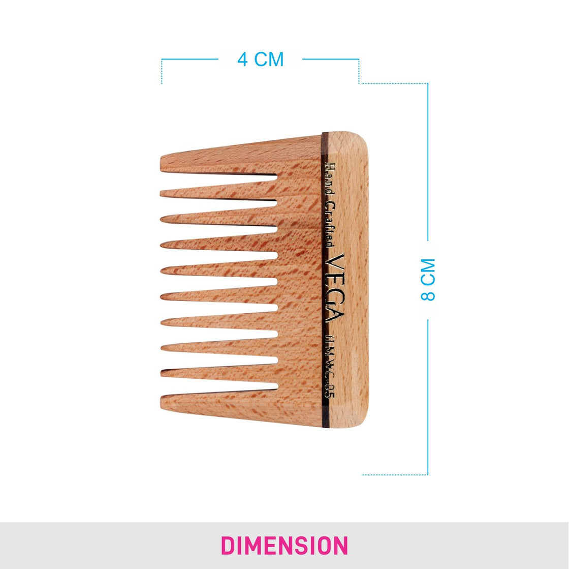 Vega Wide Tooth Wooden Comb (Hmwc-05)-5