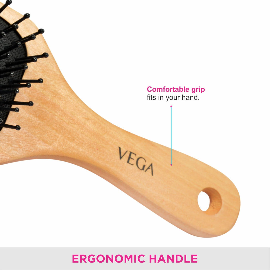 Vega Wooden Bristle Paddle Brush - (E2-Pbs)-5