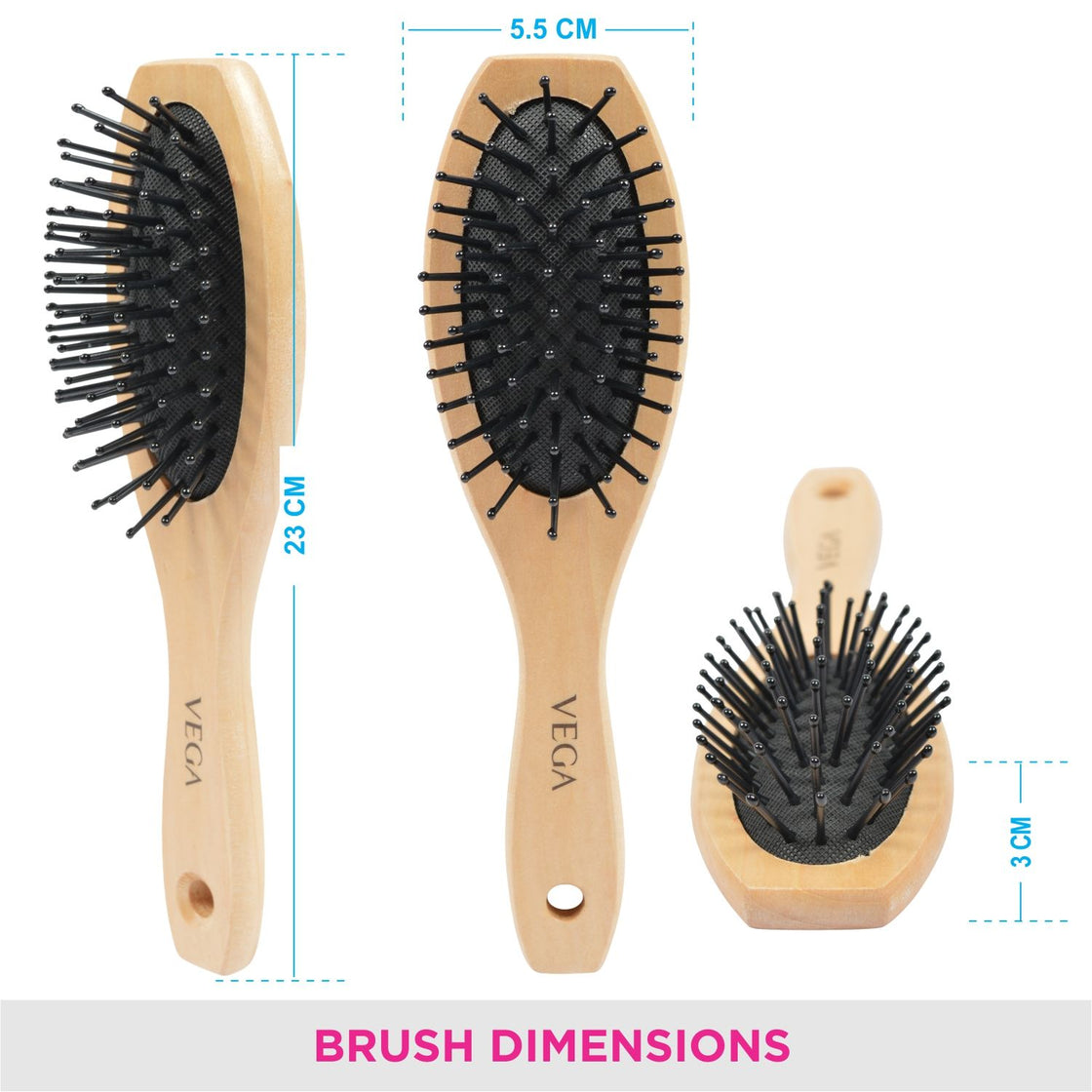 Vega Wooden Cushioned Brush - (E2-Bb)-5