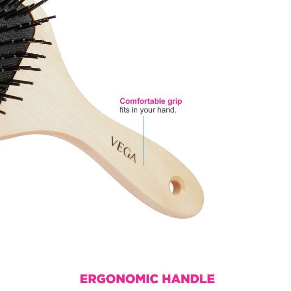 Vega Wooden Paddle Hair Brush - (E2-Pb)-3