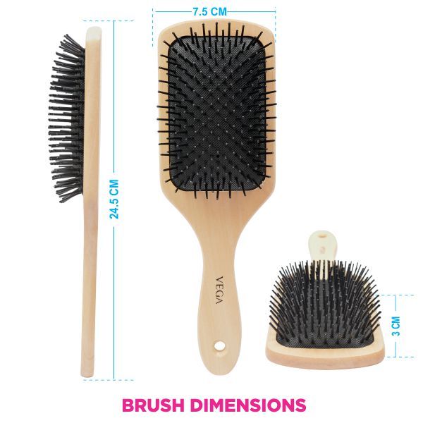 Vega Wooden Paddle Hair Brush - (E2-Pb)-7