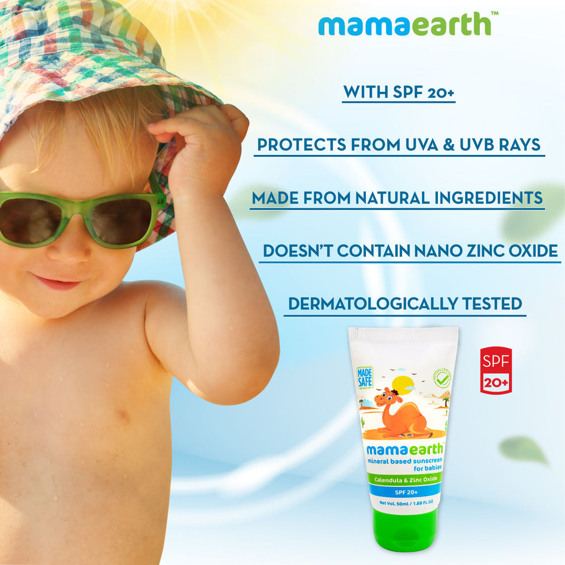Mamaearth Mineral Based Sunscreen For Babies Spf20+-3