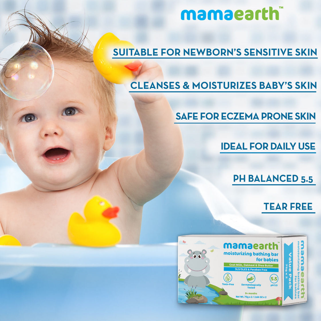 Mamaearth Moisturizing Baby Bathing Soap Bar (Value Pack 75Gm X 2)-7
