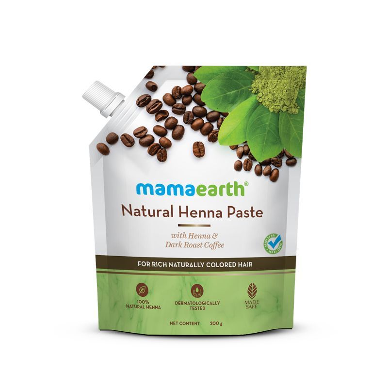 Mamaearth Natural Henna Paste With Henna & Dark Roasted Coffee For Rich Naturally Colored Hair
