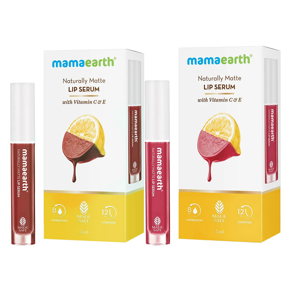 Mamaearth Naturally Matte Lip Serum - Caramel Nude + Candylicious Nude