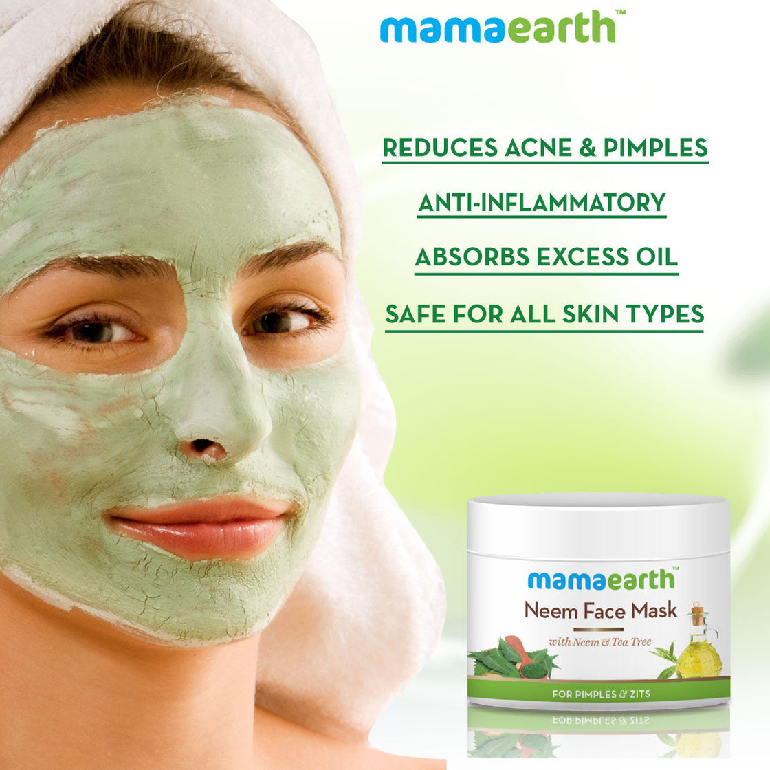 Mamaearth Neem Face Mask With Neem & Tea Tree For Pimples & Zits-2