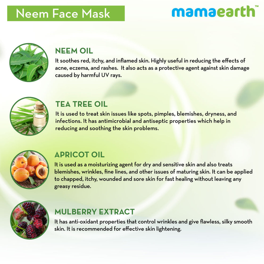 Mamaearth Neem Face Mask With Neem & Tea Tree For Pimples & Zits-3