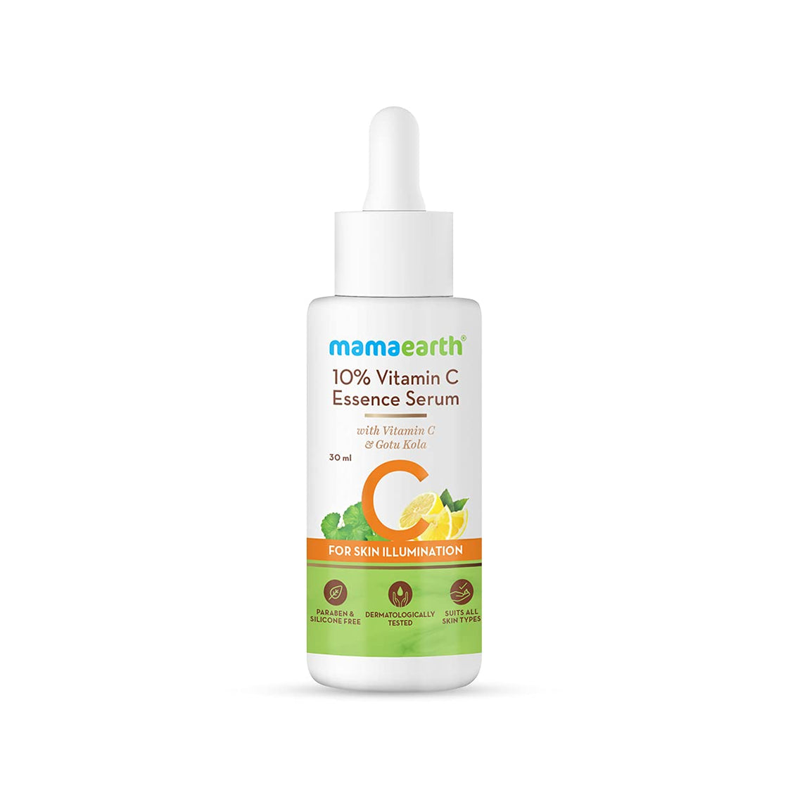 Mamaearth 10% Vitamin C Face Serum, Essence Serum With Vitamin C & Gotu Kola For Skin Illumination