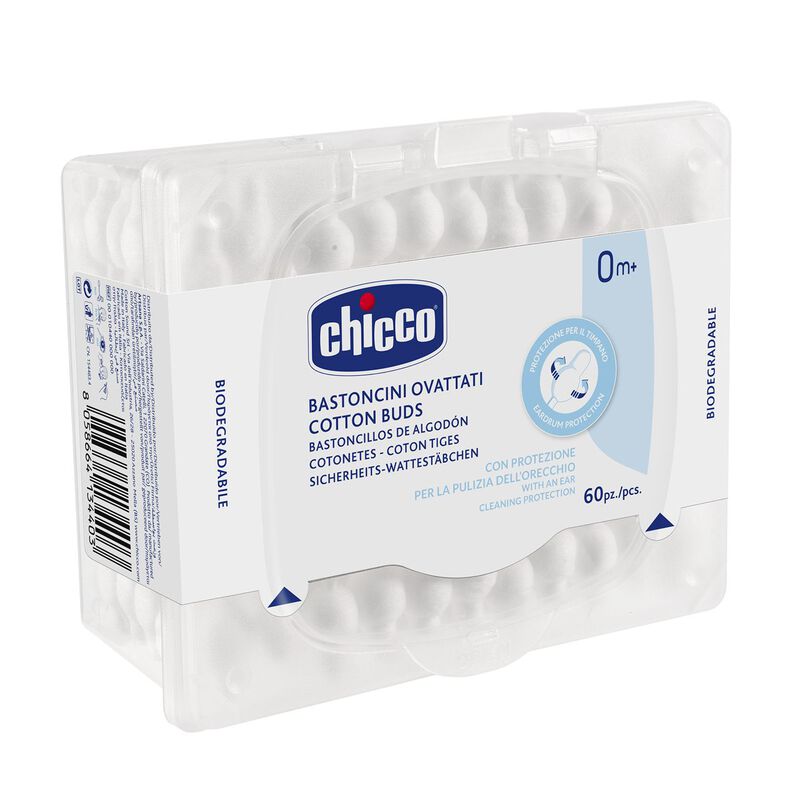 Chicco Cotton Buds With Eardrum Protection (60pcs)