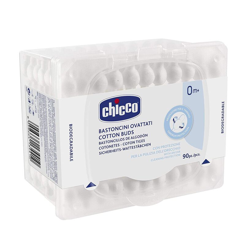 Chicco Cotton Buds With Eardrum Protection (90pcs)