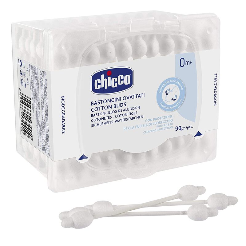 Chicco Cotton Buds With Eardrum Protection (90pcs)