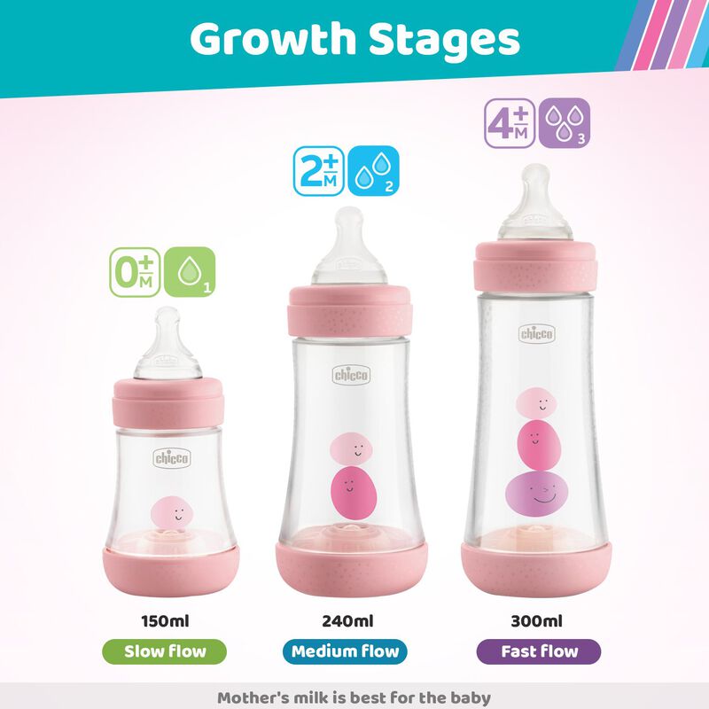 Chicco Perfect5 Feeding Bottle (150ml, Slow) (Pink)