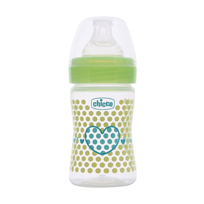 Chicco WellBeing Feeding Bottle (150ml, Slow) (Green)