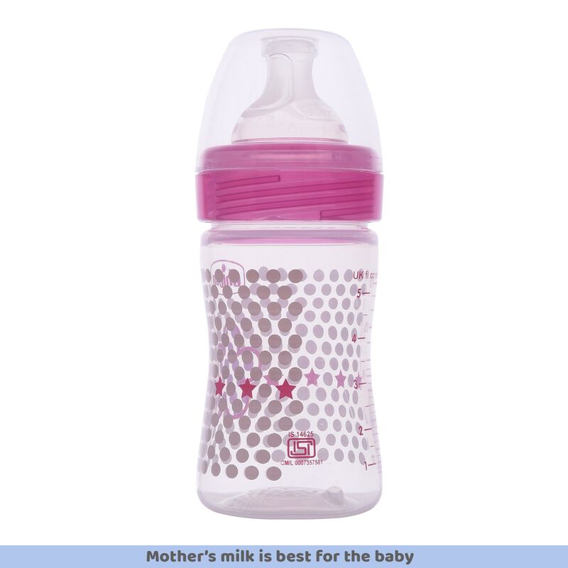 Chicco WellBeing Feeding Bottle (150ml, Slow) (Pink)