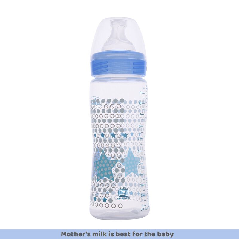 Chicco WellBeing Feeding Bottle (330ml, Fast) (Blue)
