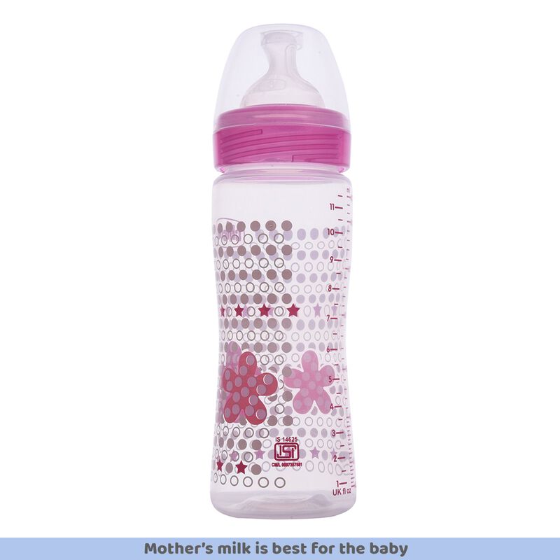 Chicco WellBeing Feeding Bottle (330ml, Fast) (Pink)