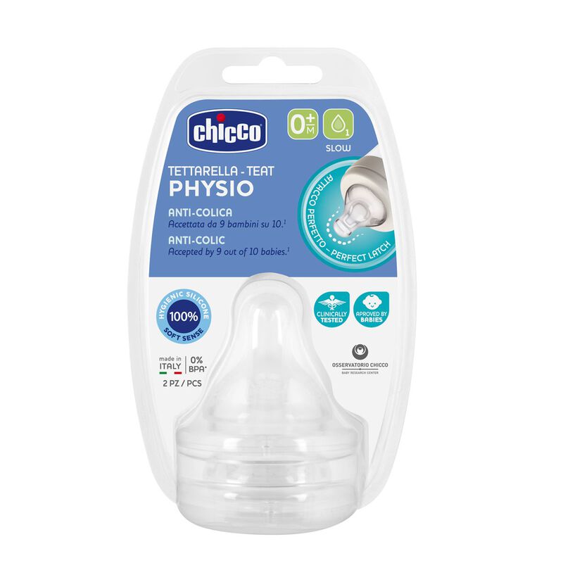 Chicco Physio Teat (0m+, Slow) (2 Pcs)