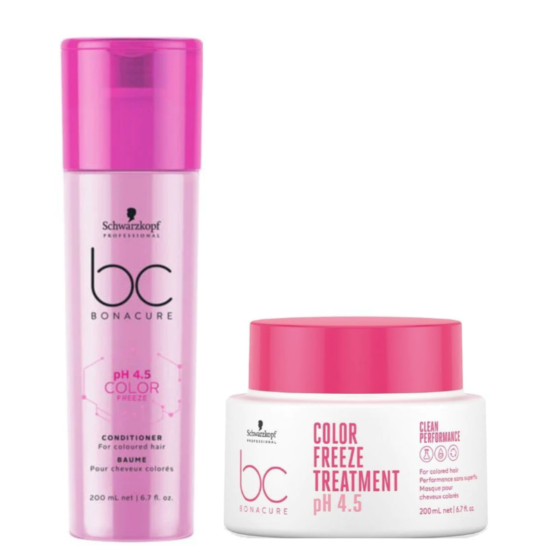 Schwarzkopf Professional Bonacure PH 4.5 Color Freeze Conditioner(200ml) and Mask Combo Pack of 2