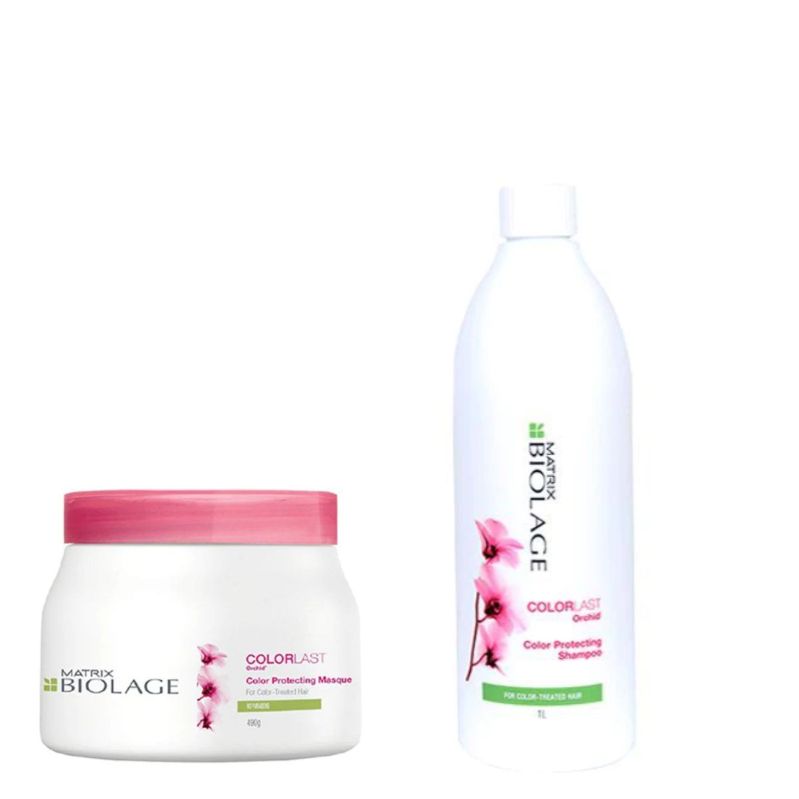 Matrix Biolage ColorLast Color Protecting Masque 490gmand Shampoo 1000ML Combo Pack of 2