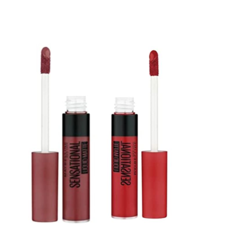 Maybelline New York Sensational Liquid Matte  Nude Nuance and Red Serenade combo