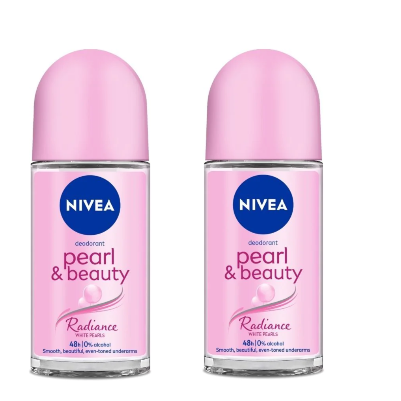 Nivea Pearl & Beauty Radiance Deo Roll on For Women, 48 Hr. Odor Protection (pack of 2)