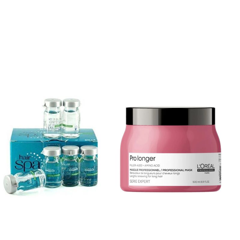 Loreal Professionnel Hydrating Concentrate Hair Spa and Pro Longer Hair Mask Combo Pack of 2